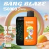 BANG BLAZE 50000 Puffs Starry, okus Mango Peach, zvezdni motiv, 3 načina delovanja, dualni mrežasti navitje, 550mAh baterija, Type-C polnilec