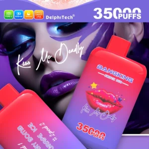 BANG KING Switch Duo 35000 Puffs, Kiss Me Deadly, dvojni okus Cherry Bomb in Grape Ice