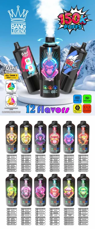Bang Legend 150K Puffs 6v1 – 6 okusov v enem napravi in 150.000 pufi