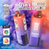 BANG BLAZE 100000 Puffs 6 v 1, 6 prilagodljivih okusov, okus Grape Ice & Purple Peach, gorilski motiv, 850mAh baterija, Type-C, LED zaslon