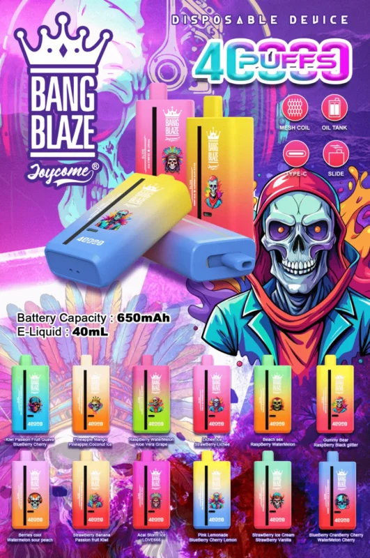 BANG BLAZE Dual Flavor 40K Puffs 2U1 enkratna e-cigareta z 26 dvojnimi okusi za Slovenijo