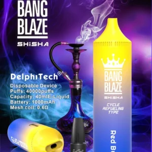 Bang Blaze Shisha 40000 PUFFS, okus Red Bull, shisha scenarij, DelphiTech tehnologija