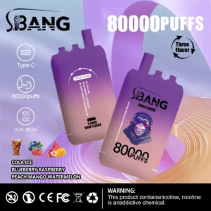 Bang Leader 80000 Puffs 3 v 1, tri okusi v eni, preklopnik okus, trije različni rezervoari s okusi, vodoravna postavka