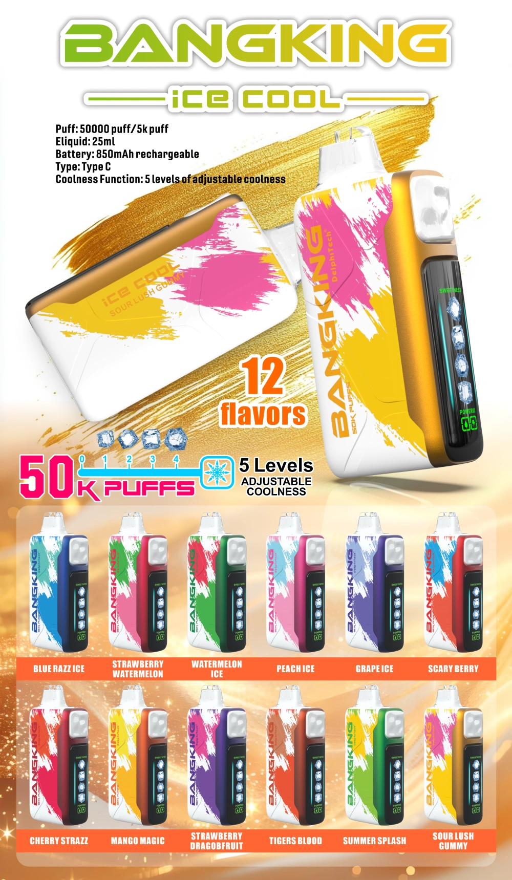 Bang King 50000 Puffs Ice Cool disposable vape