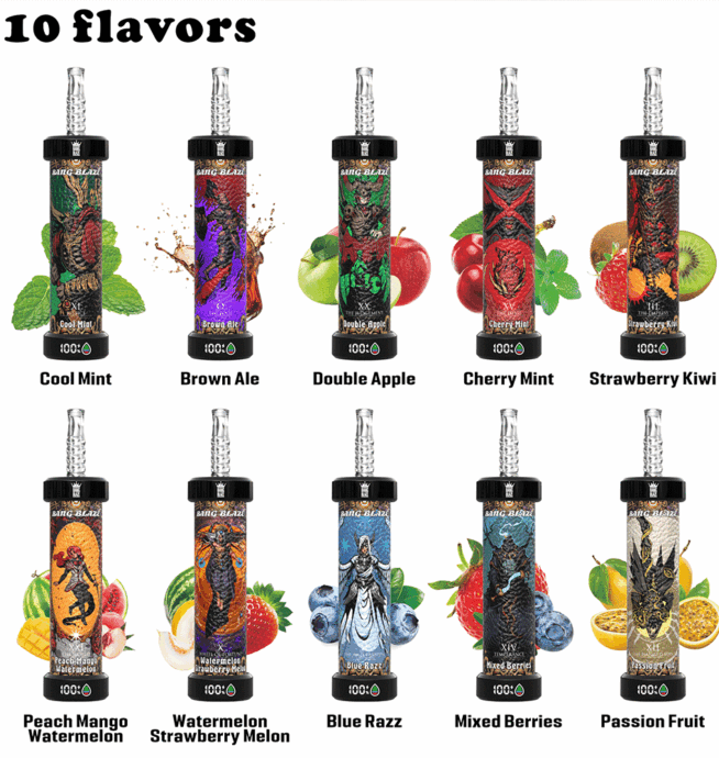 Bang Blaze 60K Shisha Puffs enokratna e-cigareta, 60.000 puščic, 10 okusov, Shisha Mesh Coil, Premium Anti-leak Shisha tehnologija, za uporabo po Sloveniji